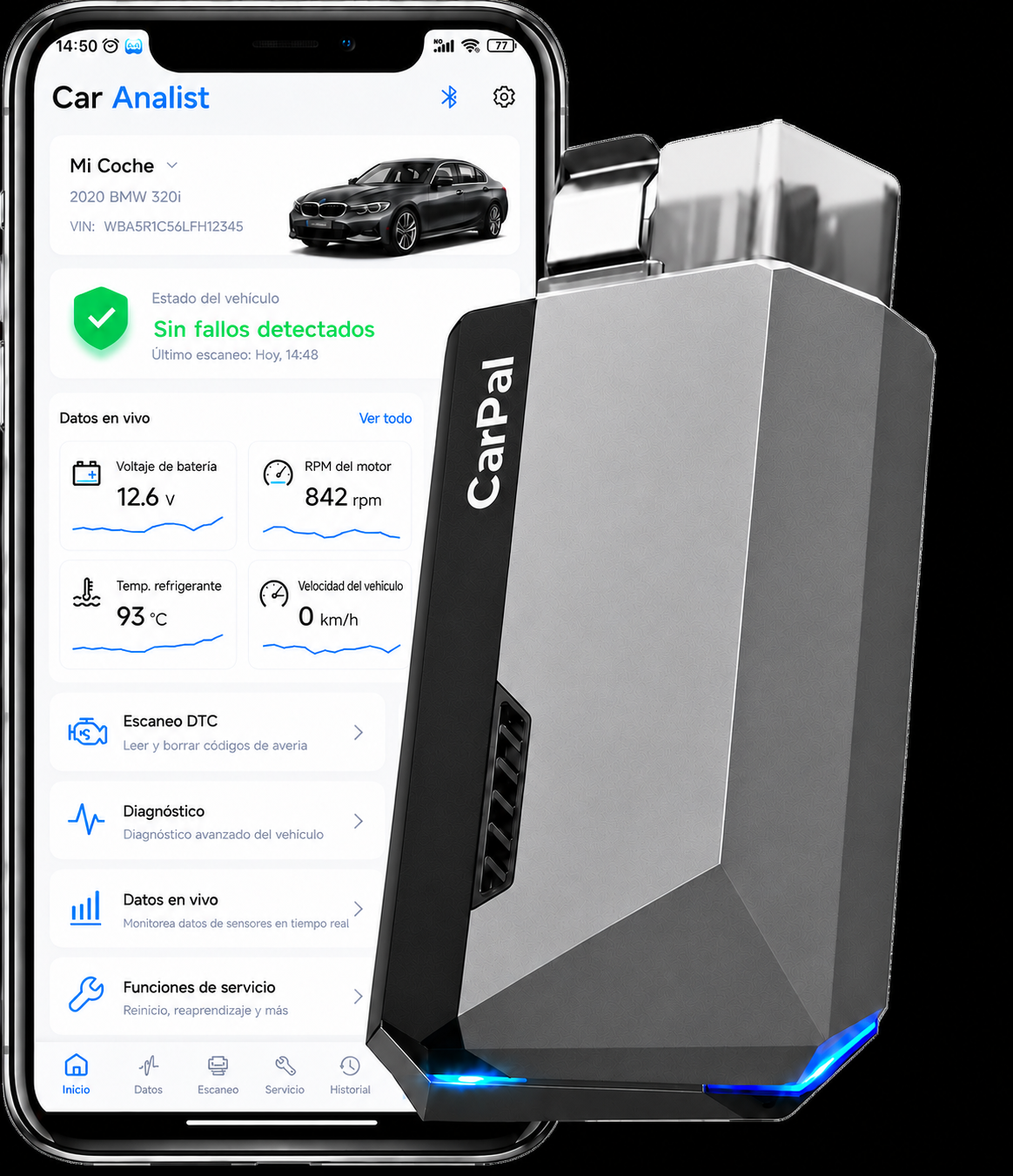 Carpal- Dispozitiv de diagnoză auto compatibil cu Apple / Android
